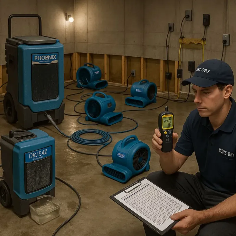 Structural Drying and Dehumidification process in Larose, LA